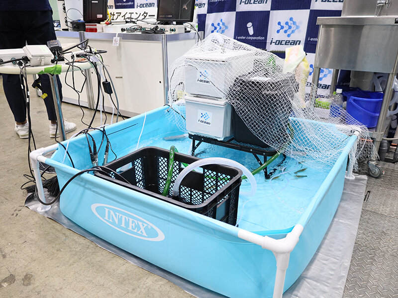 IoTで陸上養殖の課題解決を。アイエンターが水質センサーとAI魚体サイズ測定カメラを展示